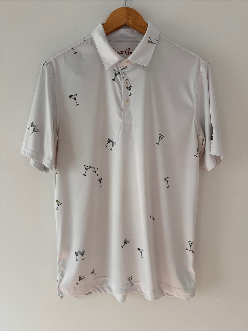 Robert Graham White Polo with Martini Glass Print